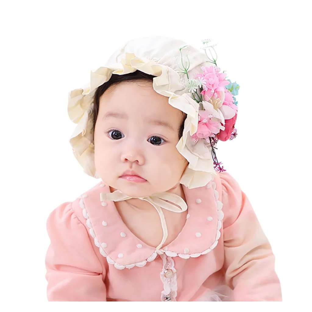 Детское дворец Ветер постельные принадлежности из хлопка с цветочным принтом Baotou шляпа Шапки Детские Зимние