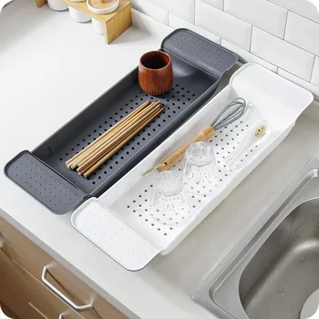 

Bath Tray Multipurpose Plastic Adjustable Bathtub Tray Shower Wine Glass Book Holder Kitchen Tool Drain Basket Bath Kitchen