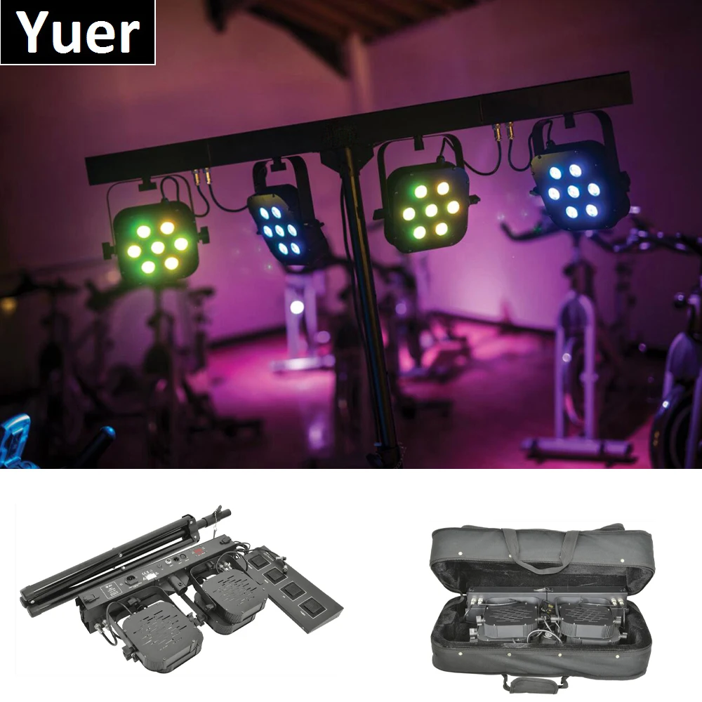 

Hot Sale LED Par Kits 7X10W RGBW 4IN1 DMX 512 Control Dj LED Par Light With Light Stand and Foot Controller For Stage Wedding Dj
