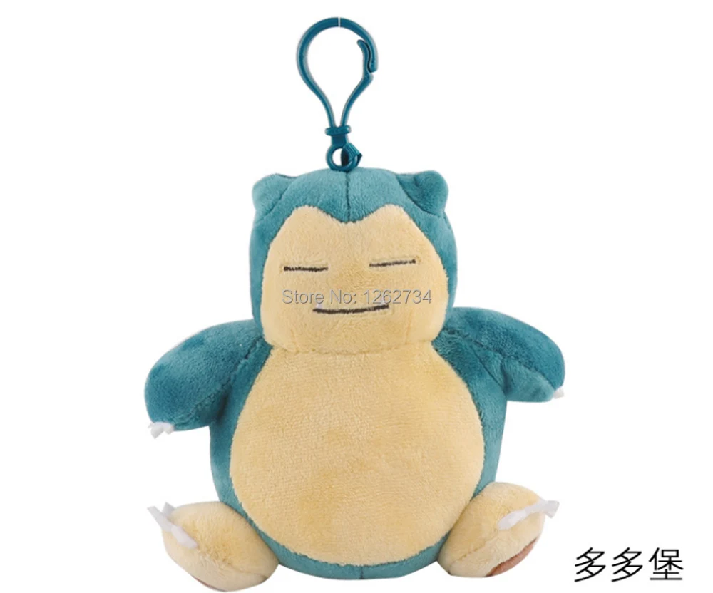 10/лот 9 видов стилей подлинный Пикачу Snorlax Charmander Squirtle wobbuffet Bulbasaur 10 см плюшевый брелок клип розничная торговля
