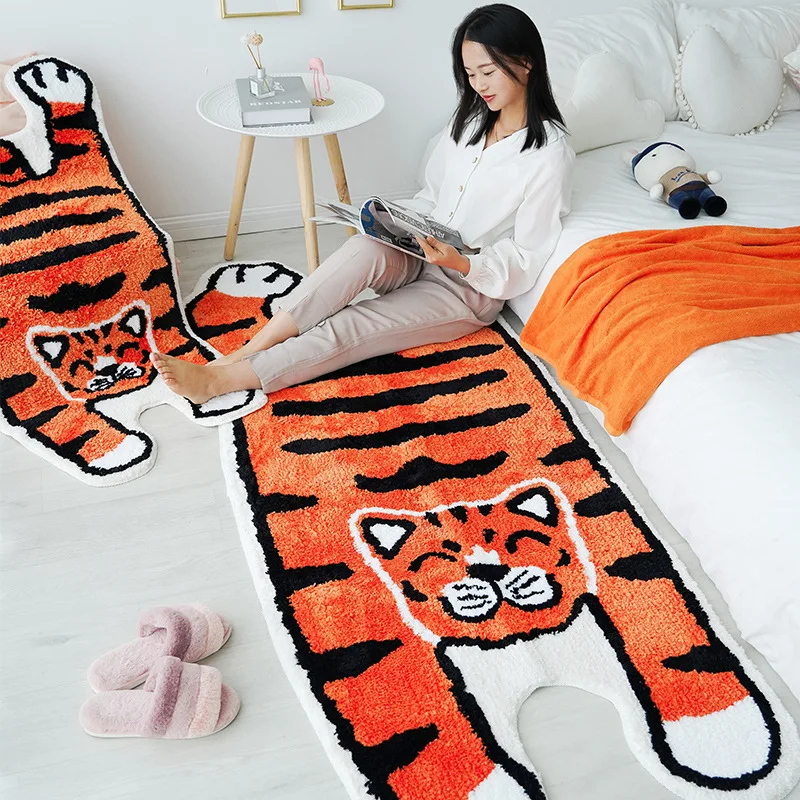 New Animal Tiger Printed Rug Non-Slip Muti-fuction Leopard lion shape soft  touch area rug for Home Living room Door Mat Bath Mat - AliExpress