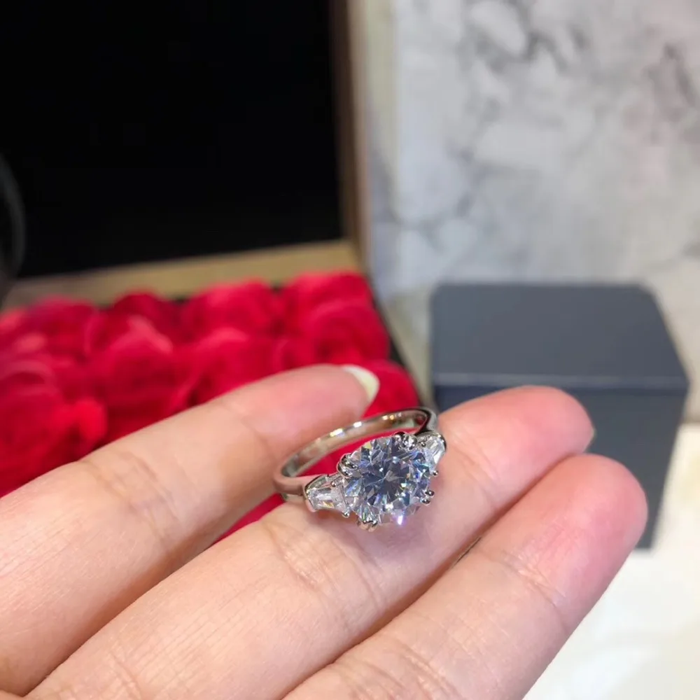 Модное Брендовое кольцо с натуральными камнями классическое большое круглое кольцо для женщин девушек AAA фианит ювелирные украшения для свадьбы подарок