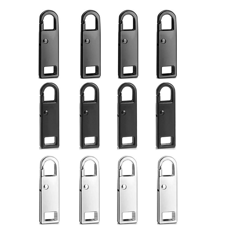 12Pcs Zipper Pull Tab Replacement Metal Handle Extender Mend Fixer Repair Slider | Дом и сад