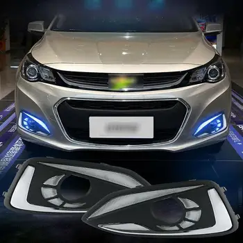 

For Chevrolet malibu 2016-2017 2pcs 3 Functions Car LED Daytime Running Lights fog lamp Waterproof No noises