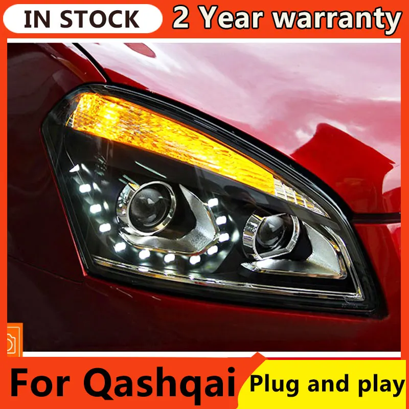 

Car Styling Head Lamp for Nissan Dualis Headlight 2007-2016 Qashqai LED Headlight DRL Bi Xenon Projector Lens auto accessorie