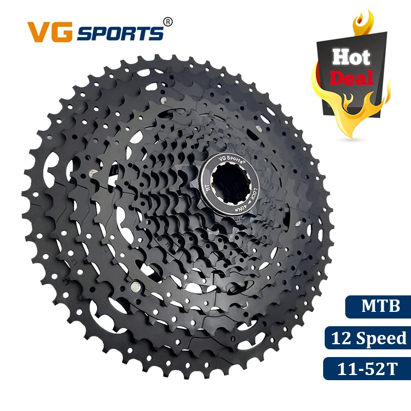 

VG Sports Mountain Bike MTB 12 Speed Cassette 12 Velocidade 12S 52T Bicycle Parts Black Cassete Freewheel Sprocket Cdg Cog 724g