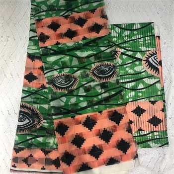 

Modal Organza Satin Silk Fabric African Soft Wax Print Fabric 2 yard chiffon 4 yard audel modell Imitated Ankara Fabric 010514