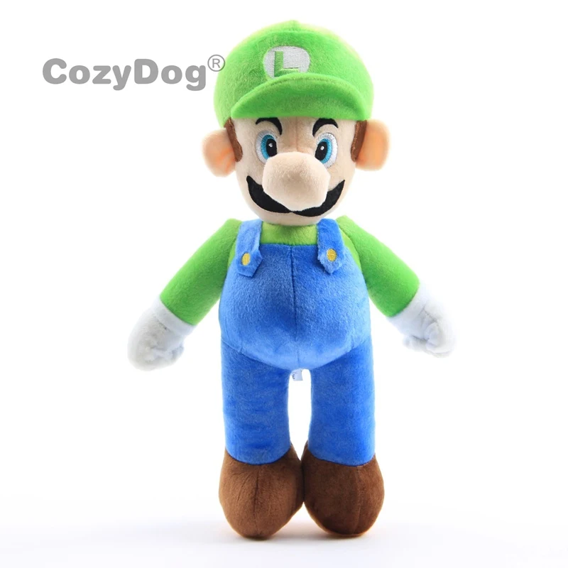 Luigi 42 см подушка мягкие игрушки для сна Марио и Луиджи Мягкие плюшевые куклы игрушки из мультиков аниме Марио серии детские игрушки дети подарок - Цвет: Luigi