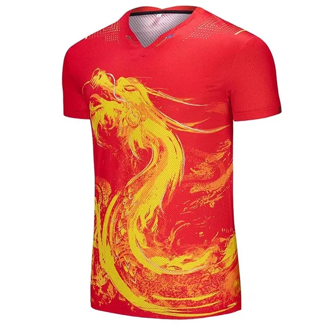 2016 Rio Olympic Games Li Ning men's Tops tennis clothing Badminton T-shirt 