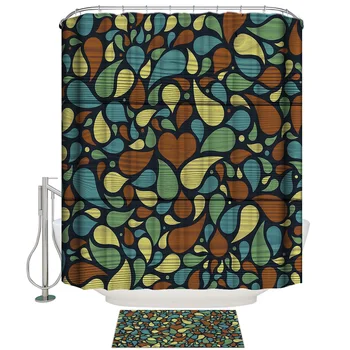 

Retro Wood Textured Background Abstract Pattern Art Seamless Pattern Shower Curtain Set Bathroom Decor