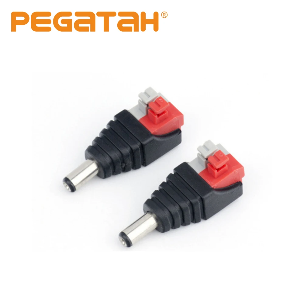 Conector de corriente continua de JR52-A, adaptador de enchufe de 5,5x2,1mm, tira Led y luces electrónicas, conectores de prensa macho DC para cámara CCTV