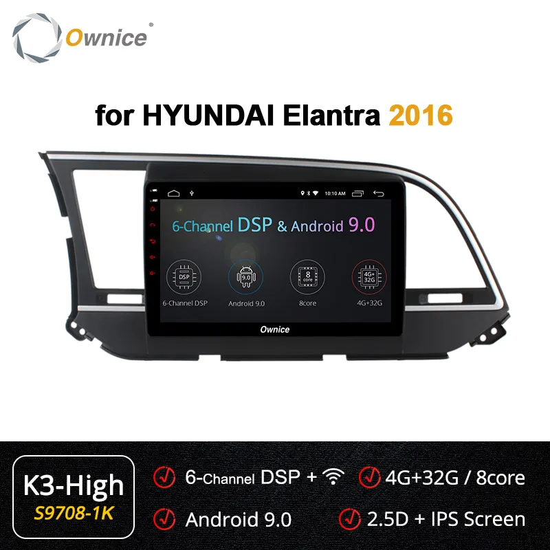 S9708-1 K3-High Ownice Автомагнитола " для hyundai Elantra K3 K5 K6 gps navi Android 9,0 Octa 8 Core 4G LTE 62GB 360 Panorama DSP - Цвет: S9708-1 K3-High