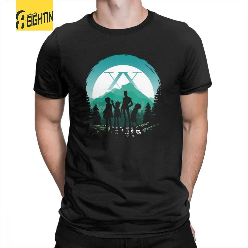 Hunter X T-Shirts Team Japanese Purified Cotton Novelty Tee Shirts Short-Sleeve T Shirt Male Simple Stylish Comic Plus |