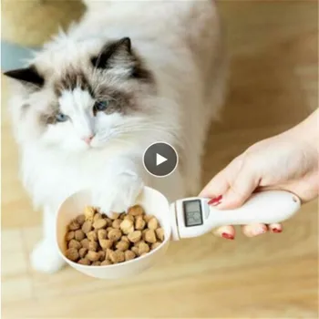 

G/ml/cup/oz Pet Food Measuring Spoon Dog Cat Feeding Spoon Bowl Electronic Weighing Scoop Watering Feeding Supplies Led Display