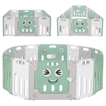 

Fordable Baby 14 Panel Playpen Activity Safety Play Yard Foldable Portable HDPE Indoor Outdoor Playards Fence for Children 30E