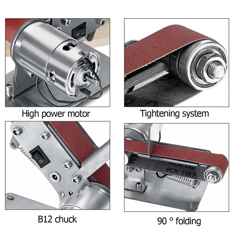 Шлифовальная машина ленточная машина 300W электрический ремень Полировочная, шлифовальная машинка шлифовальный станок 90 градусов складной шлифовальный инструмент резак краев шар