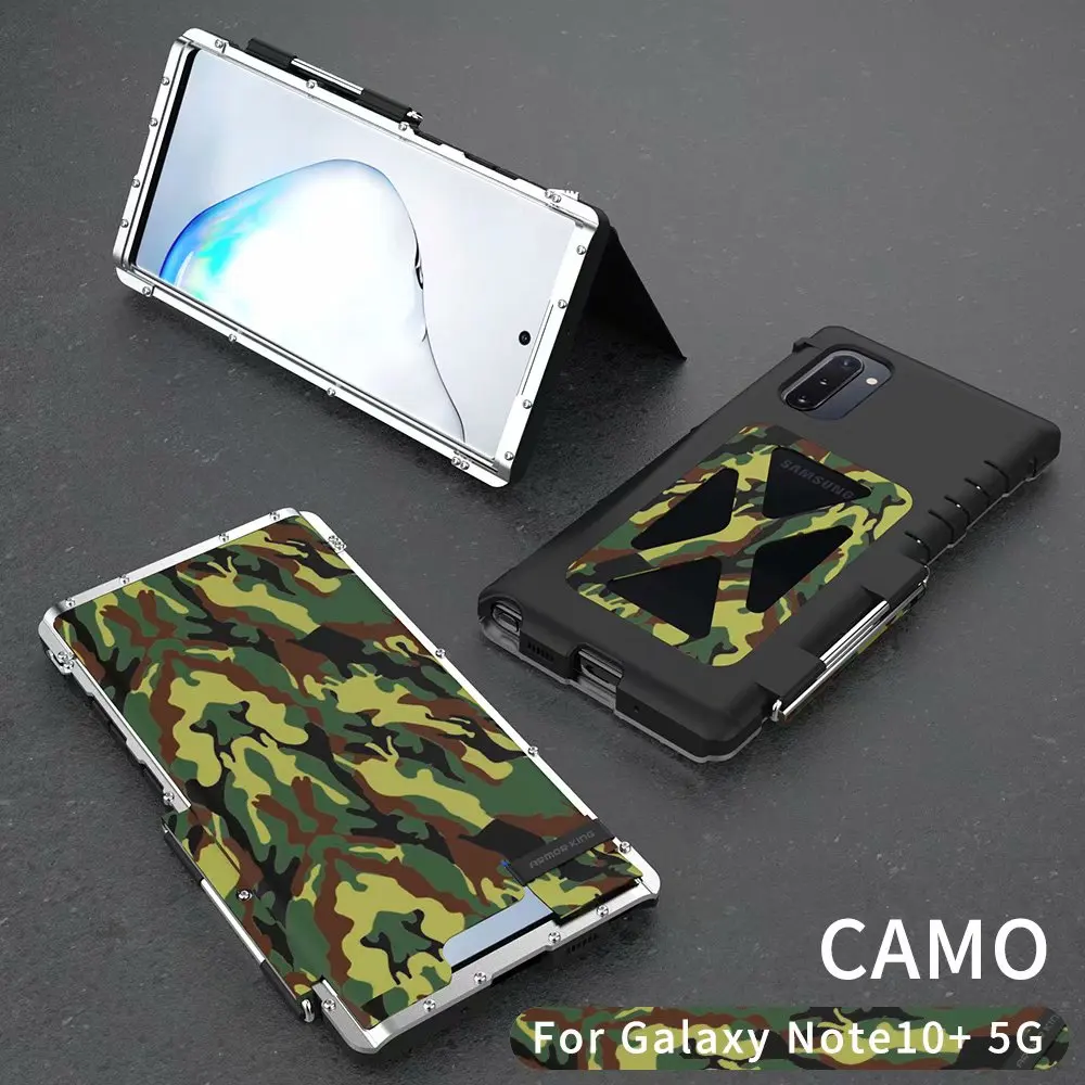 Для samsung Note 10/Note 10+ Plus 5G роскошный R-JUST Броня Король металлический алюминиевый бампер крышка из нержавеющей стали Жесткий ПК флип чехол Coque