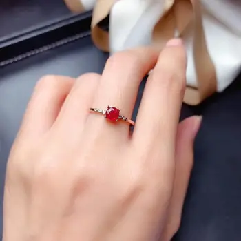 

Natural And Real Ruby Ring Gemstone Wedding Engagement Rings for Women Fine Jewelry Gift Wholesale