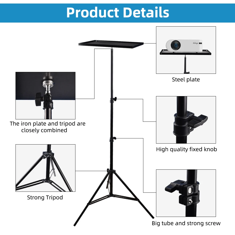 Projector Beugel Reis Statief Luidsprekerstandaard Uitschuifbaar 110Cm 160Cm Accessoires Mount Ball Head Voor Laptop Dslr Camera Outdoor