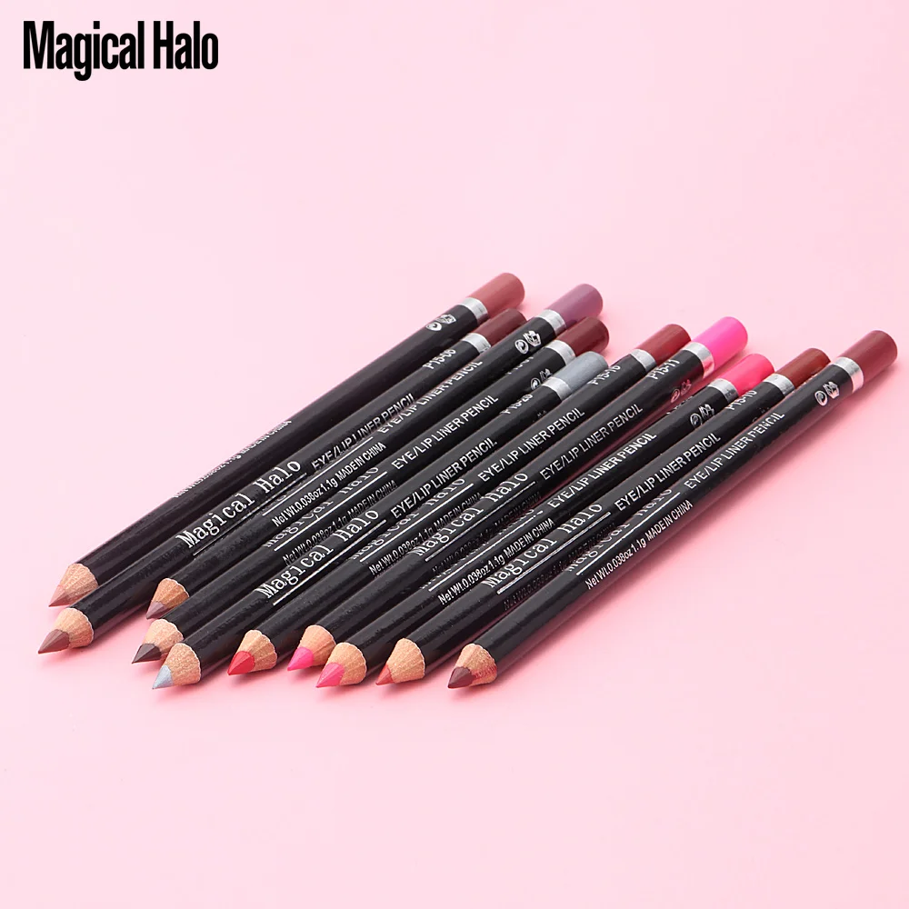 10pcs/bag Magic Halo matte lip liner pencil rose red pink nude makeup pen waterproof long lasting lip contour tattoo pen AE067