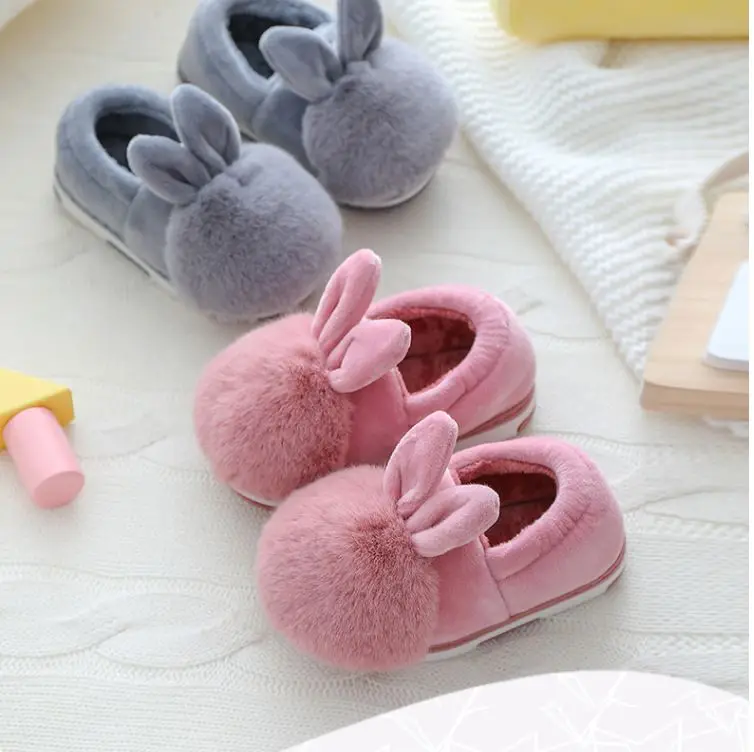 Children girls cotton slippers boys home shoes winter/autumn kids baby indoor slippers non-slip soft bottom princess warm shoes