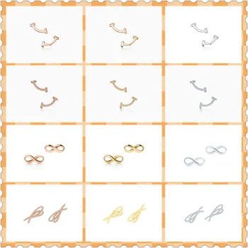 

S925 Sterling Silver Earrings Smiling Face 8 Font Bowknot High Quality 1:1With Logo,Women Valentine's Day Gift Jewelry