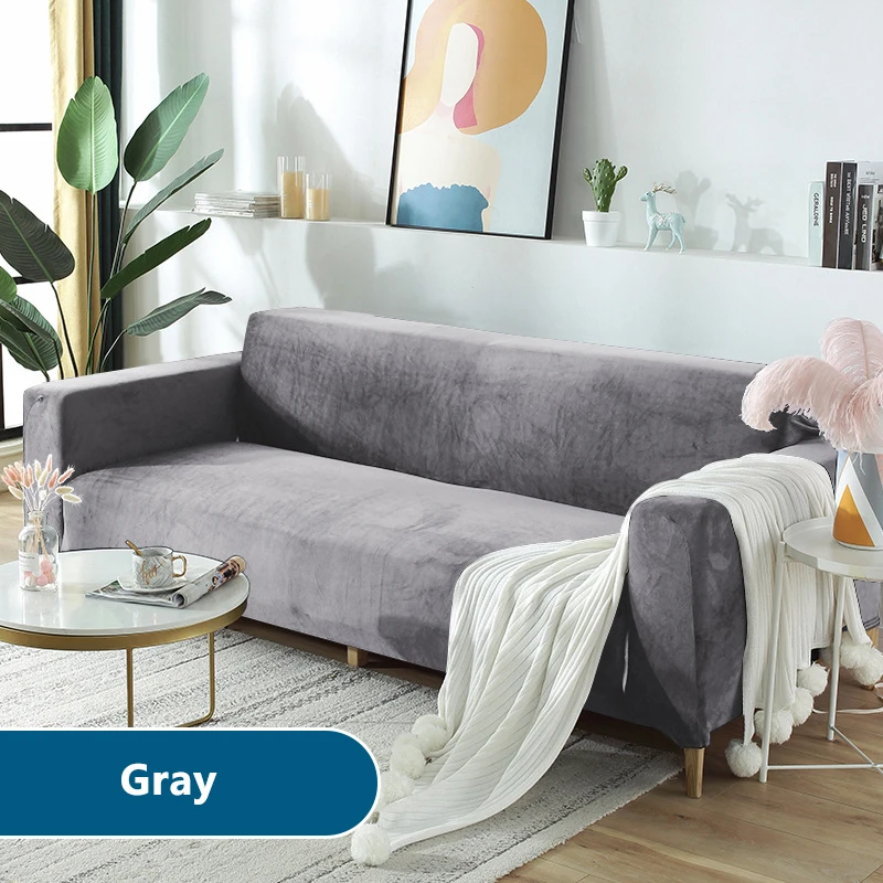 High Grade Velvet Stretch Sofa Cover for Living Room Couch Slipcover Furniture Protector Case Elastic 1/2/3/4 Seater | Дом и сад