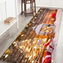 3D Рождественский Санта-Клаус Противоскользящий коврик для кухни, камина, пола, фланелевый ковер, ковер, прочное Рождественское украшение для дома, напольный коврик