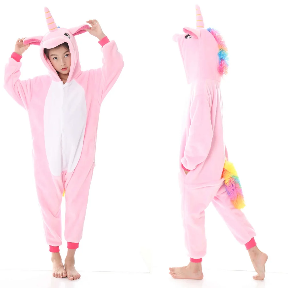 Кигуруми пижамы панда дети девочки единорог пижамы для мальчиков Ститч oneses пижамы единорог для 4 6 8 10 12 лет Ститч костюм - Цвет: LA14