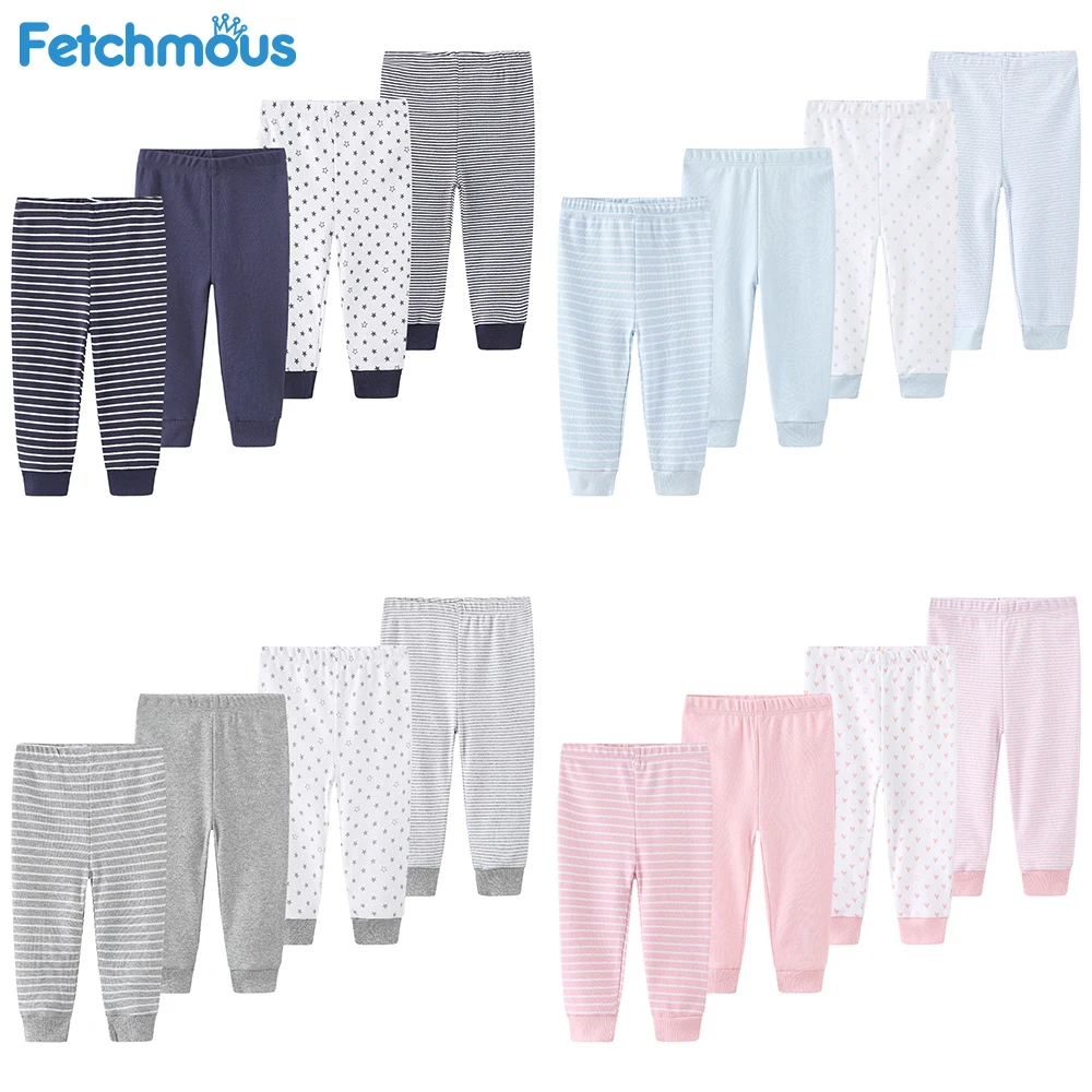 Newborn Baby Pants Long Leggings Cotton Trousers With Baby Trousers, Cotton Pants, Baby Leggings 4Pcs/sets