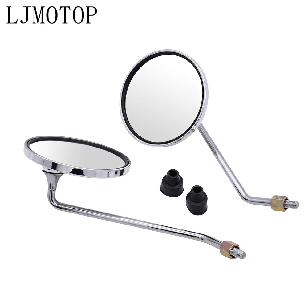 motorcycle mirrors chrome round mirror motorcycl Big vision Side Mirror