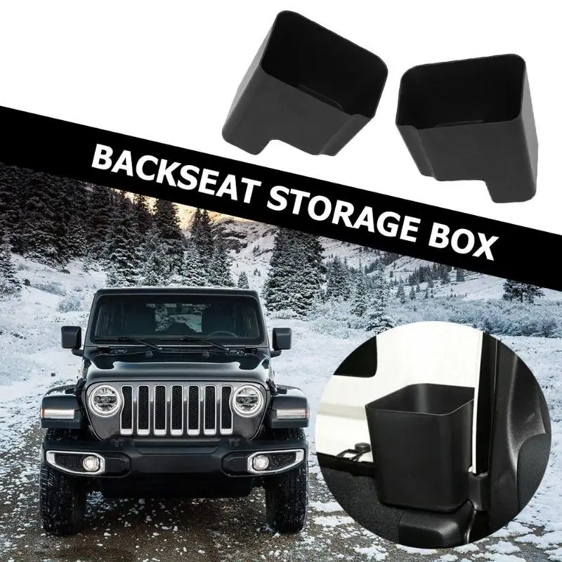 2 шт. черный ящик для хранения для Jeep Wrangler JL- заднего сиденья ABS лоток Органайзер авто аксессуары для интерьера