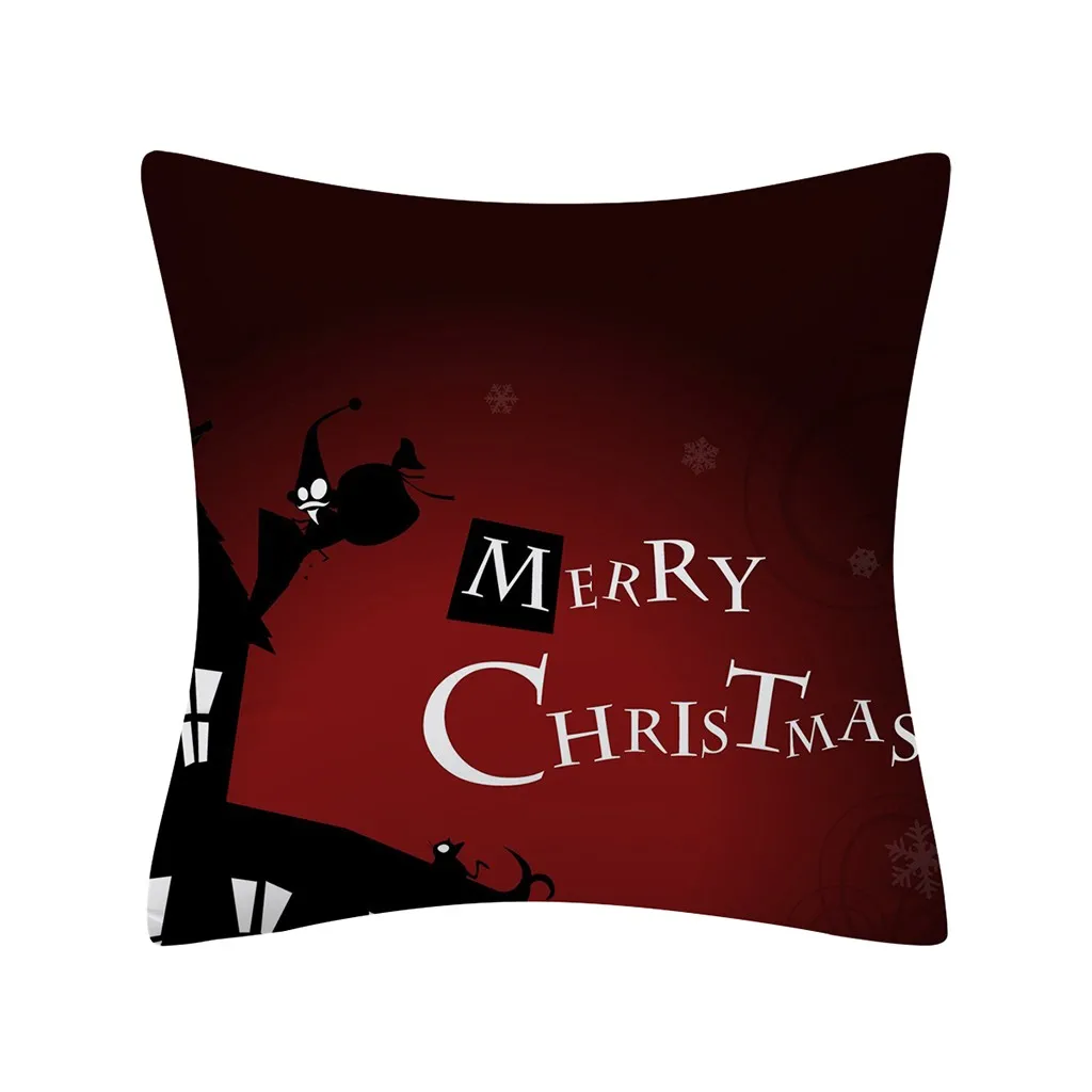 Рождественский Чехол на подушку с принтом дерева Красные Блестки диван из полиэстера бросок наволочка для дома Декор cojines decorativos para sof
