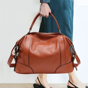 

100% Genuine Leather Women Handbags Soft Natural Leather Daily Bag Top Grade Women Shoulder Bags High Quality Handbag