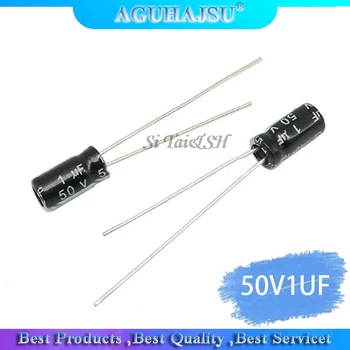 

50PCS Higt quality 50V1UF 4*7mm 1UF 50V 4*7 Electrolytic capacitor