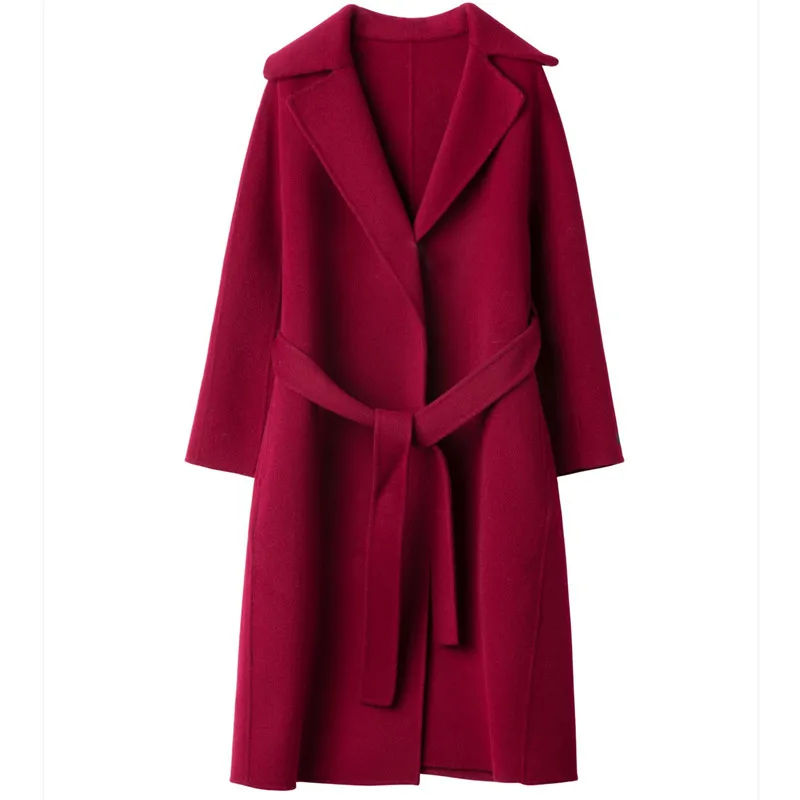 Sisjuly шерстяное винтажное Женское зимнее пальто с длинным Расклешенным рукавом, куртка на пуговицах, бордовая верхняя одежда, Осенние однотонные куртки, пальто