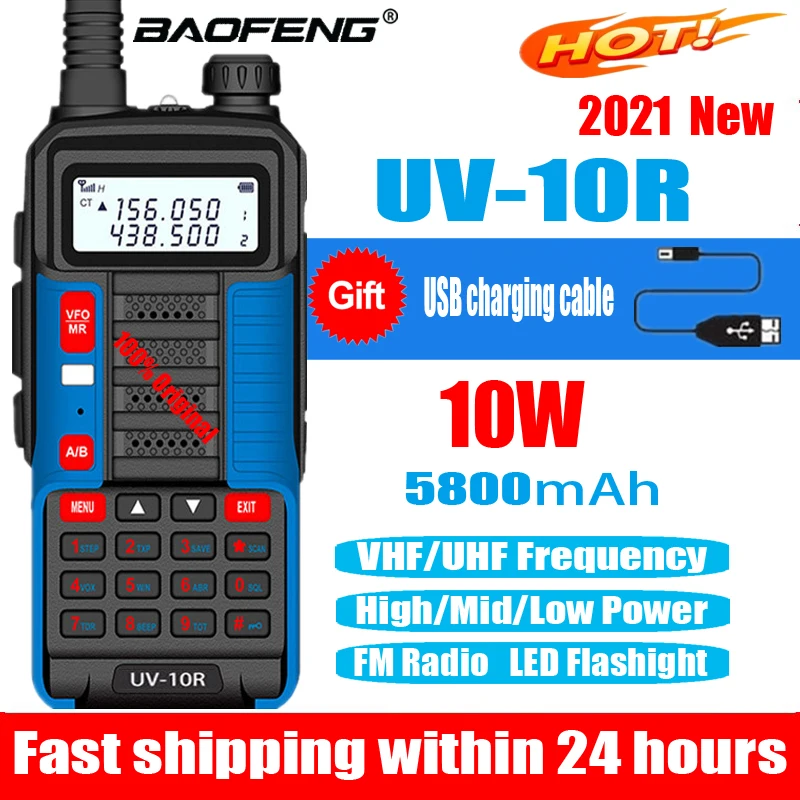 Baofeng UV10R профессиональное Two Way Радио дальний 30 км иди и болтай Walkie Talkie с