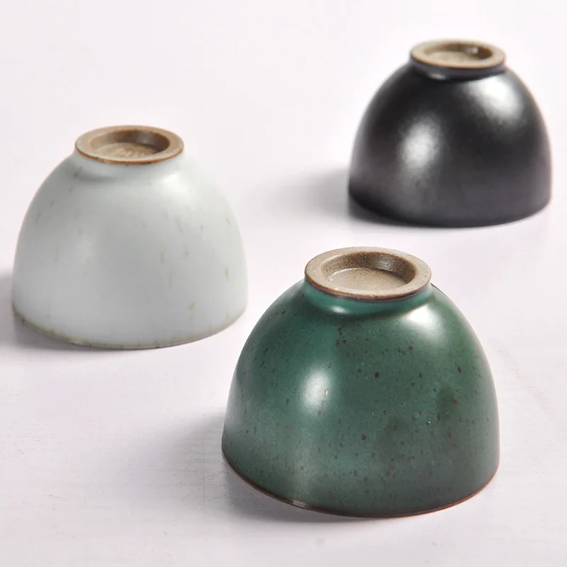 

New Products Creative Japanese Style Stoneware yun dao Cup Retro Kiln Baked Teacup Ceramic Kung Fu Tea Set Teacups
