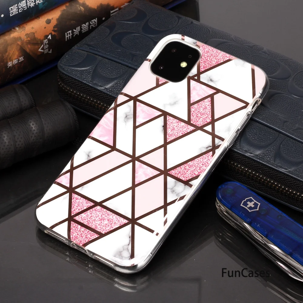 Розовый Мягкий ТПУ чехол для телефона СПС hoesje iPhone 11 абстрактный портативный