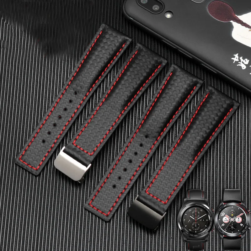

20mm 22mmFor Huawei watch GT watch carbon fiber strap Amazfit Samsung Gear S3 smart watch replacement wristband