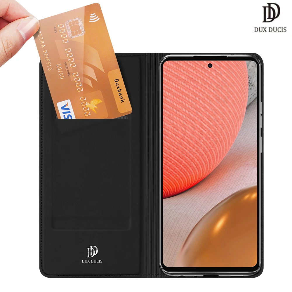 Кожаный флип-чехол с подставкой и магнитной застежкой для Samsung Galaxy A72 5G / 4G DUX DUCIS Skin