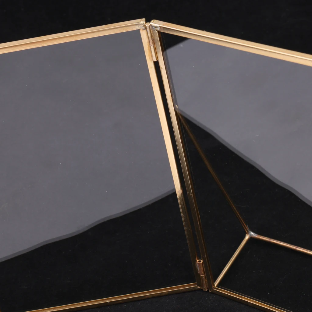 Vintage Clear Glass Freestanding Picture Photo Frame Portrait Holder Table Decor