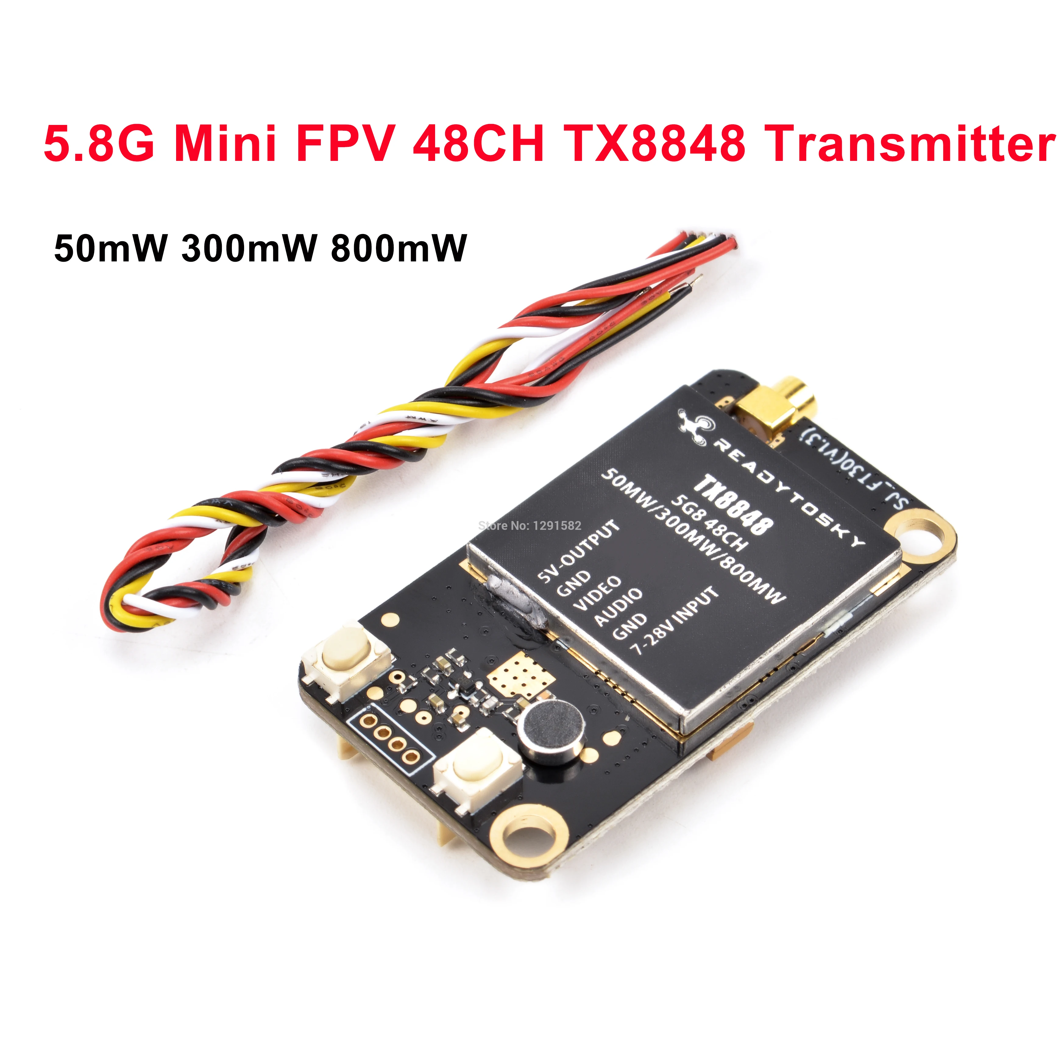 Микро 5 8G Мини FPV 48CH TX8848 передатчик 50mW 300mW 800mW с цифровым дисплеем для гоночного
