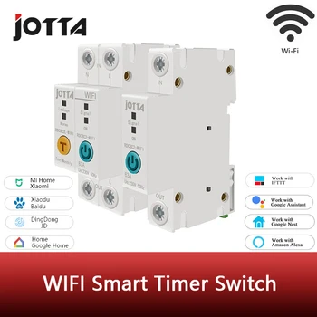 

1P/2P Din Rail WIFI Smart Energy Meter Power Consumption kWh Meter Circuit Breaker Timer Switch Relay Voltmeter with ewelin