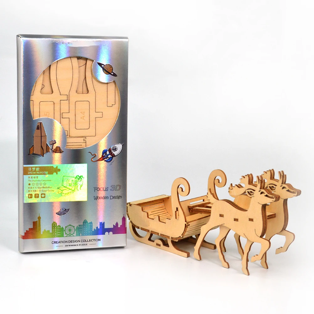 3D деревянная головоломка DIY игрушка Рождество собранная трехмерная головоломка обучающая игрушка с мобильным телефоном кронштейн функция головоломка