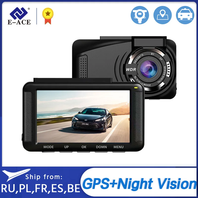 E ACE B37 Автомобильный видеорегистратор 3 дюймов мини Full HD 1080P Автомобильная камера