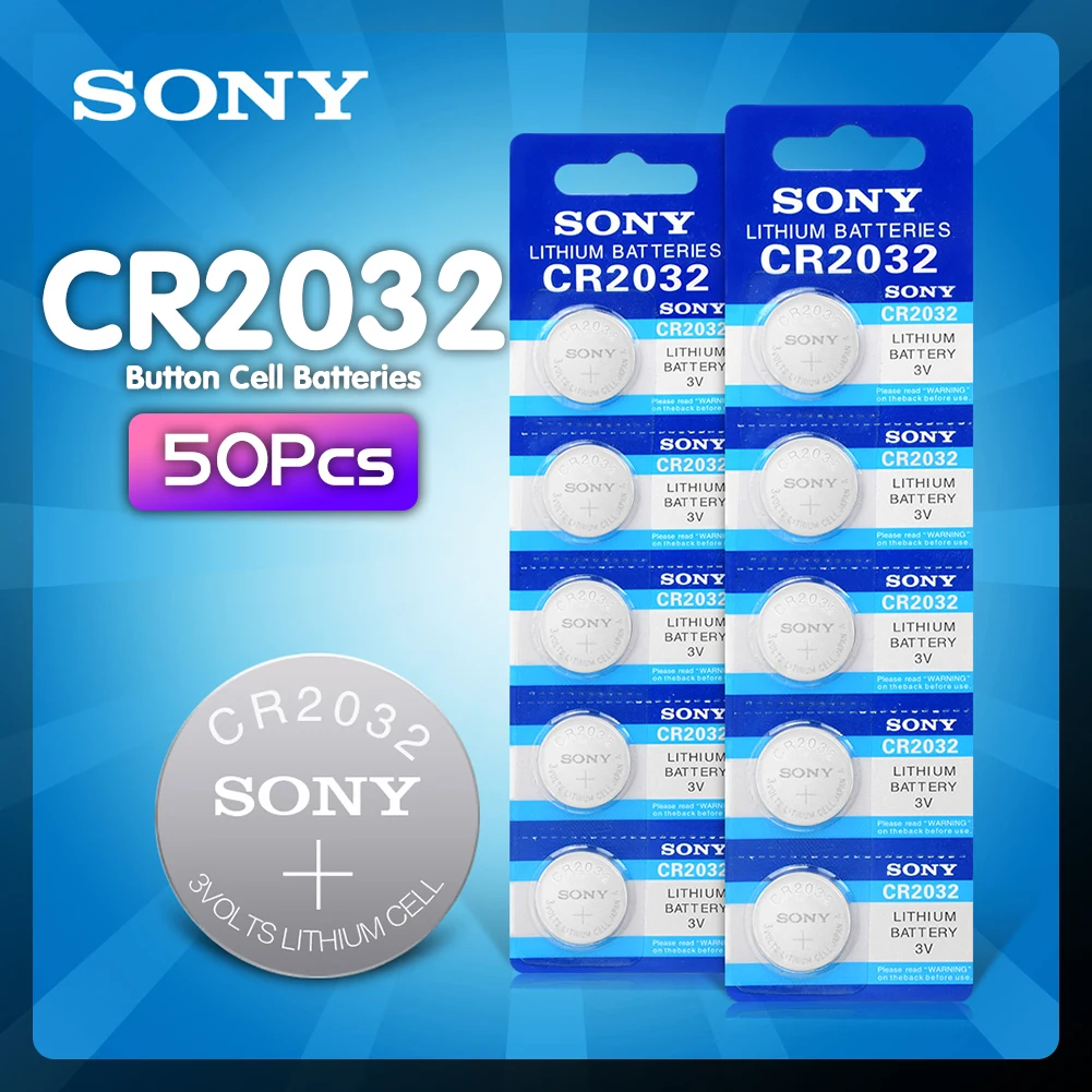 50 шт. для Sony CR2032 батареи монет DL2032 CR 2032 KCR2032 5004LC ECR2032 3V литиевая батарея часов