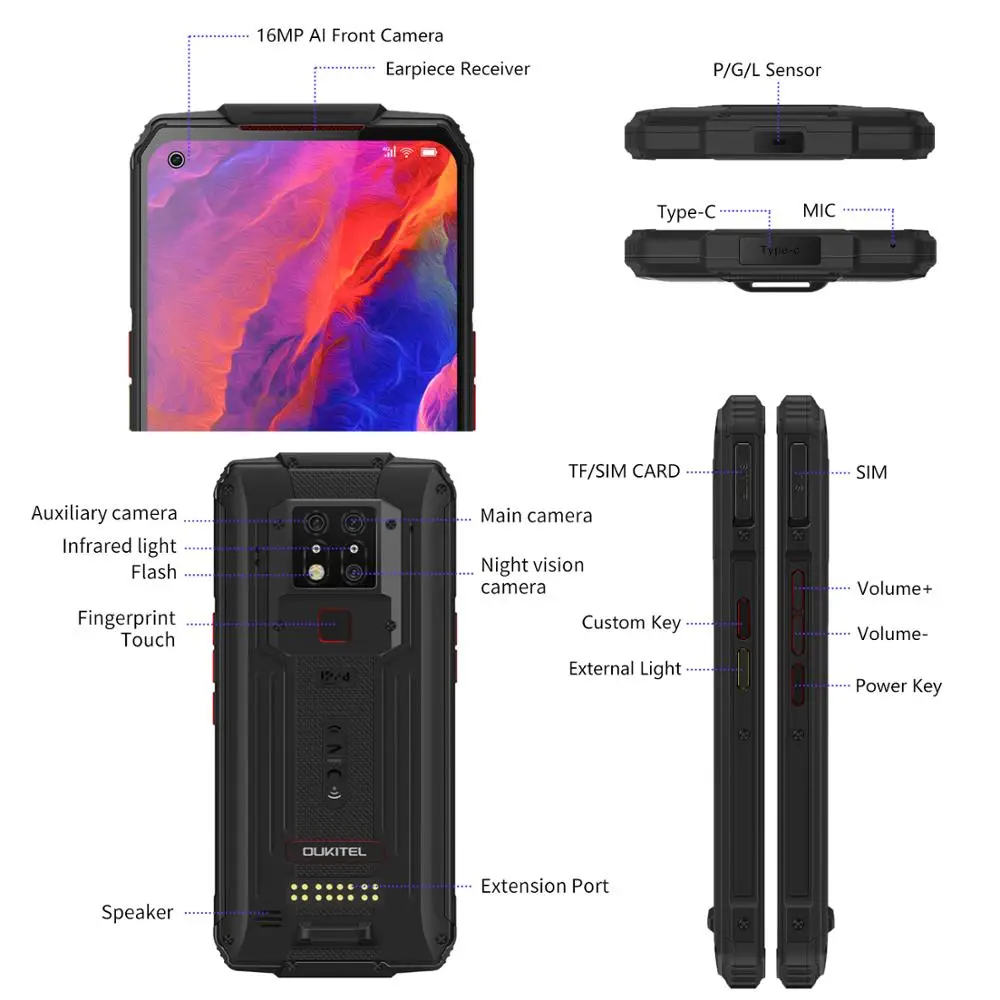 OUKITEL WP7 6.53 Inch Android 9.0 Rugged Mobile