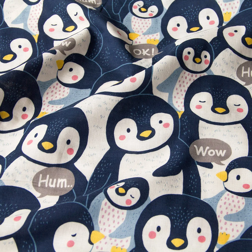 Полметра японская kokka мягкая двойная Марля из хлопковой ткани детская одежда Пингвин A