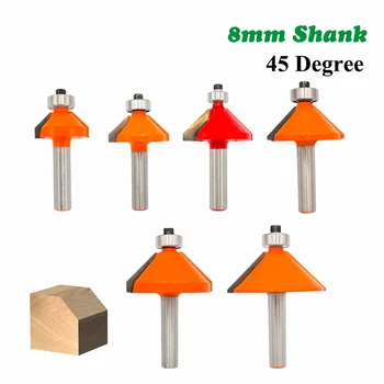 

8mm Shank 45 Degree Milling Cutter Chamfer Edge Forming Router Bit Bevel Flush Trim Bit Woodworking Bits Woodwork Knife MC02021